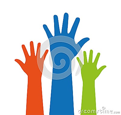 hands human up isolated icon Cartoon Illustration