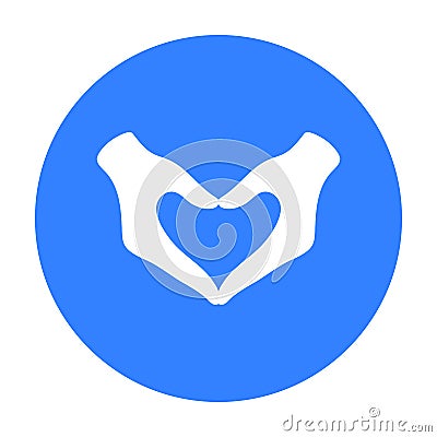 Hands icon black. Single gay icon from the big minority, homosexual black. Vector Illustration