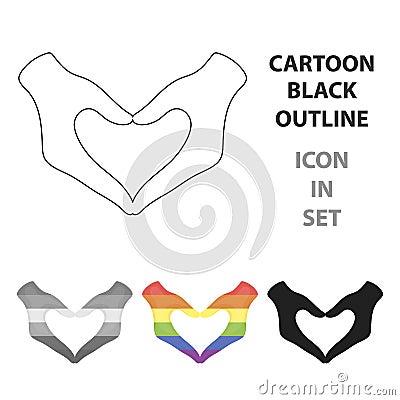 Hands icon cartoon. Single gay icon from the big minority, homosexual cartoon. Vector Illustration