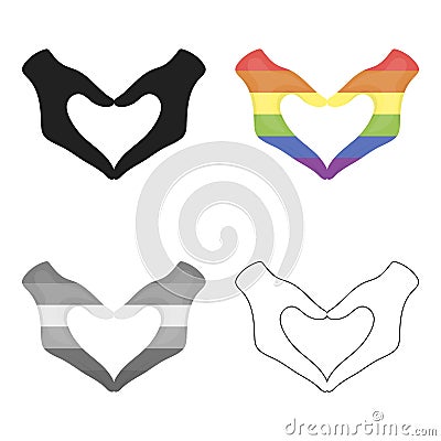 Hands icon cartoon. Single gay icon from the big minority, homosexual cartoon. Vector Illustration