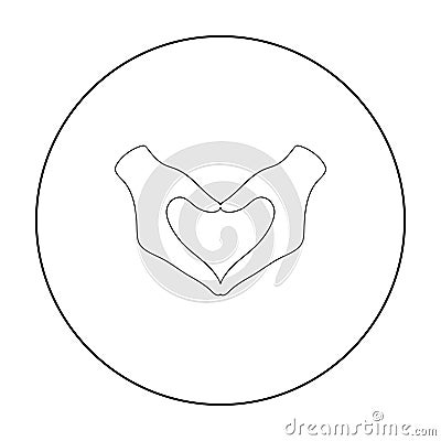 Hands icon outline. Single gay icon from the big minority, homosexual outline. Vector Illustration