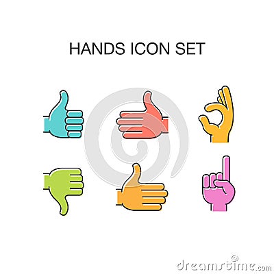 Hands icon set Vector Illustration