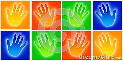 Hands icons Stock Photo