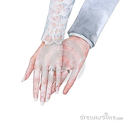 Hands with jewelry just married Stock Photo