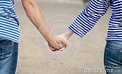 Hands of loving couple Stock Photo