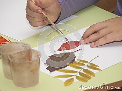 The hands are made of natural materials Stock Photo