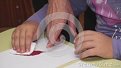 The hands are made of natural materials Stock Photo