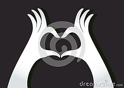 Hands make a heart symbol vector Vector Illustration