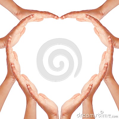 Hands making heart shape Stock Photo