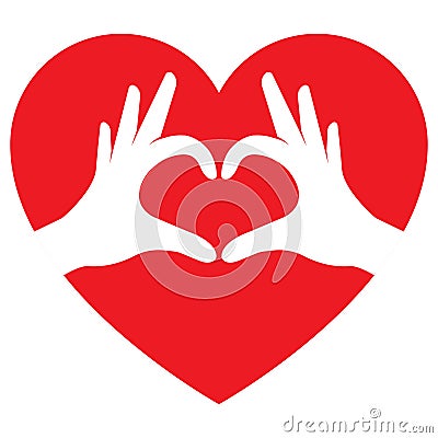 Hands making heart shape Vector Illustration