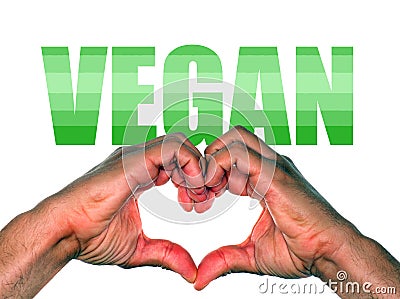 Hands making heart for vegan or veganism lifestyle Stock Photo