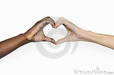 Hands making the shape of a heart Stock Photo