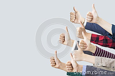 Hands making thumbs up Stock Photo