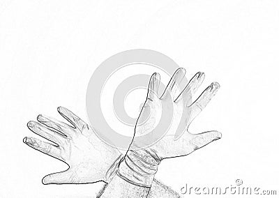 Hands of a man protected from coronavirus Stock Photo