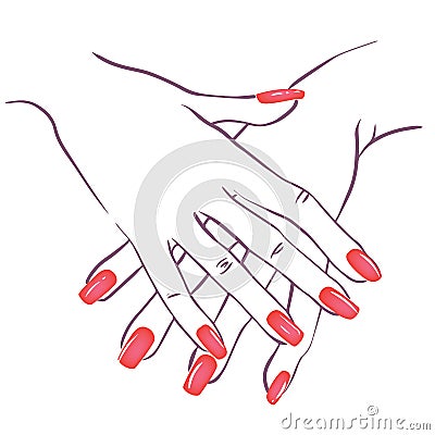 Hands with nailpolish Vector Illustration