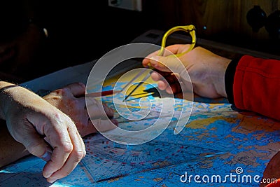 Navigational route planning Stock Photo