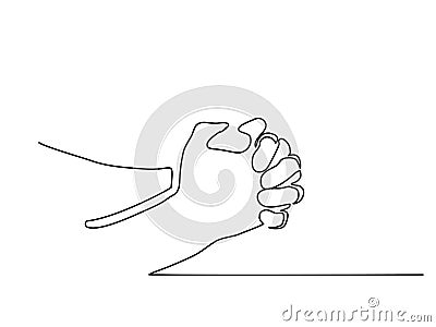 Hands palms together praying Vector Illustration