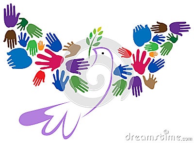 Hands peace bird Vector Illustration