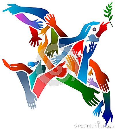 Hands peace bird Vector Illustration