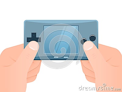 Hands with portable games console Vector Illustration