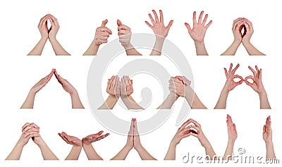 Hands in poses Stock Photo