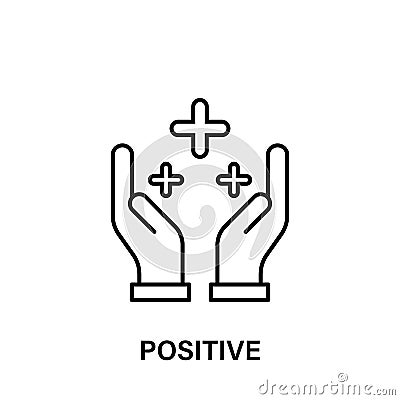 hands, positive, plus, add icon. Element of human positive thinking icon. Thin line icon for website design and development, app Stock Photo