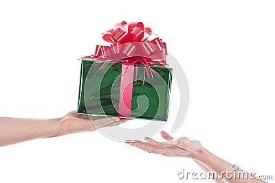 Hands with a present Stock Photo