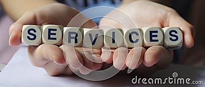 Services in our hands Stock Photo