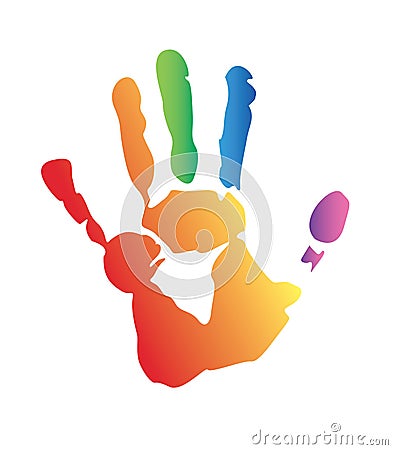 hands prints colorful vector background Vector Illustration