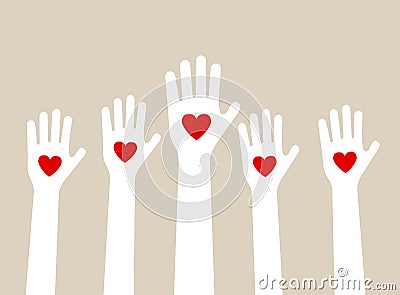 Hands raising love Vector Illustration