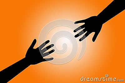 Hands reaching out Stock Photo