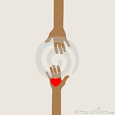 Hands reaching out in love Stock Photo