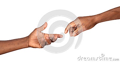 Hands reaching out to help or give Stock Photo