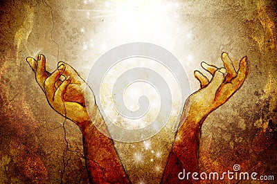 Hands reaching up Stock Photo