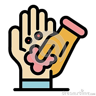 Hands sanitizer icon color outline vector Vector Illustration