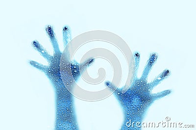 Hands silhouette Stock Photo