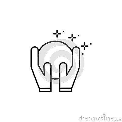 Hands snowball icon. Simple line, outline vector of winter vacation icons for ui and ux, website or mobile application Stock Photo