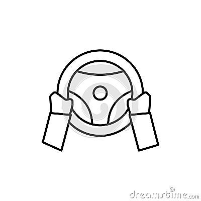 Hands, steering wheel icon. Simple line, outline vector elements of driving school icons for ui and ux, website or mobile Stock Photo