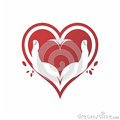 Hands supporting heart icon white background AI Generated Stock Photo