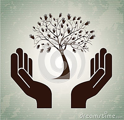 Hands tree Vector Illustration