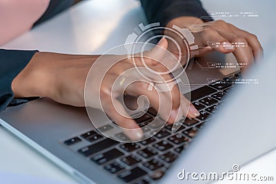 Hands typing on keybord Stock Photo