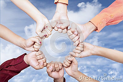 Hands of unity outdoor Stock Photo