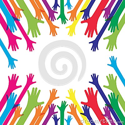 Hands up background ilustration Vector Illustration