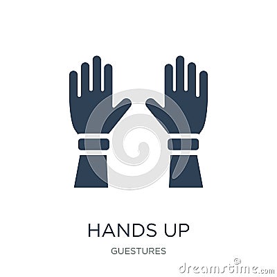 hands up icon in trendy design style. hands up icon isolated on white background. hands up vector icon simple and modern flat Vector Illustration