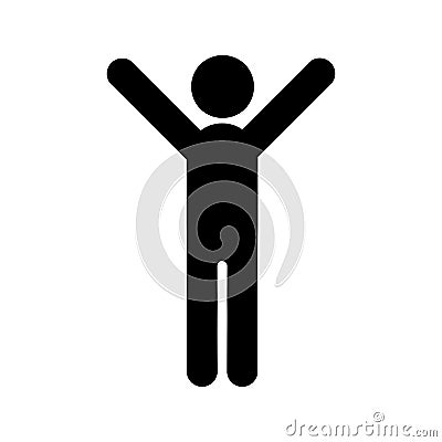 Hands up male person icon Stock Photo