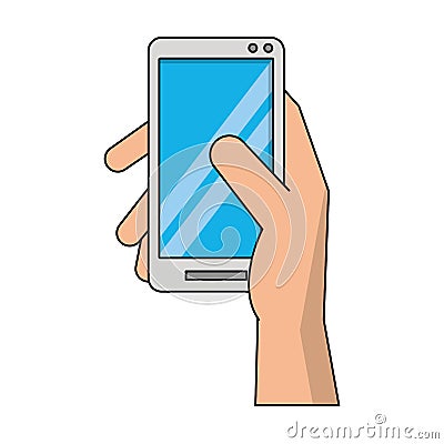 Hands using cellphone Vector Illustration