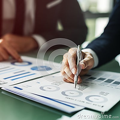 Hands Writing Business Documents Desk Concept Stock Photo
