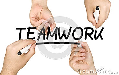 Hands Writing Teamwork Clear Glass Whiteboard Stock Photo