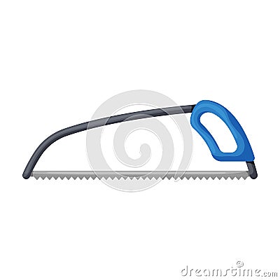 Handsaw vector icon.Cartoon vector icon isolated on white background handsaw. Vector Illustration