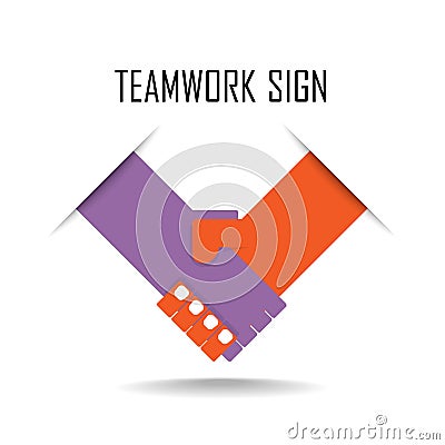 Handshake abstract sign design template. Business Vector Illustration